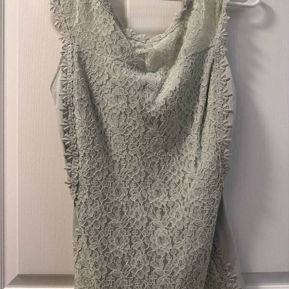 NWT: EXPRESS - Lace Mint Cap-Sleeve Top